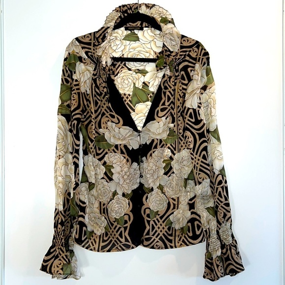 Roberto Cavalli Tops - 2006 Vintage Cavalli Roberto Cavalli Silk Blouse Size 44​